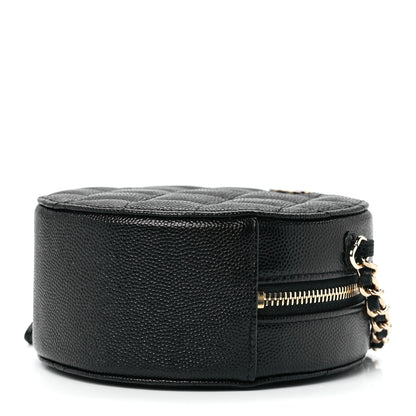 Chanel Caviar Quilted Round Clutch With Chain Black 9 of 12