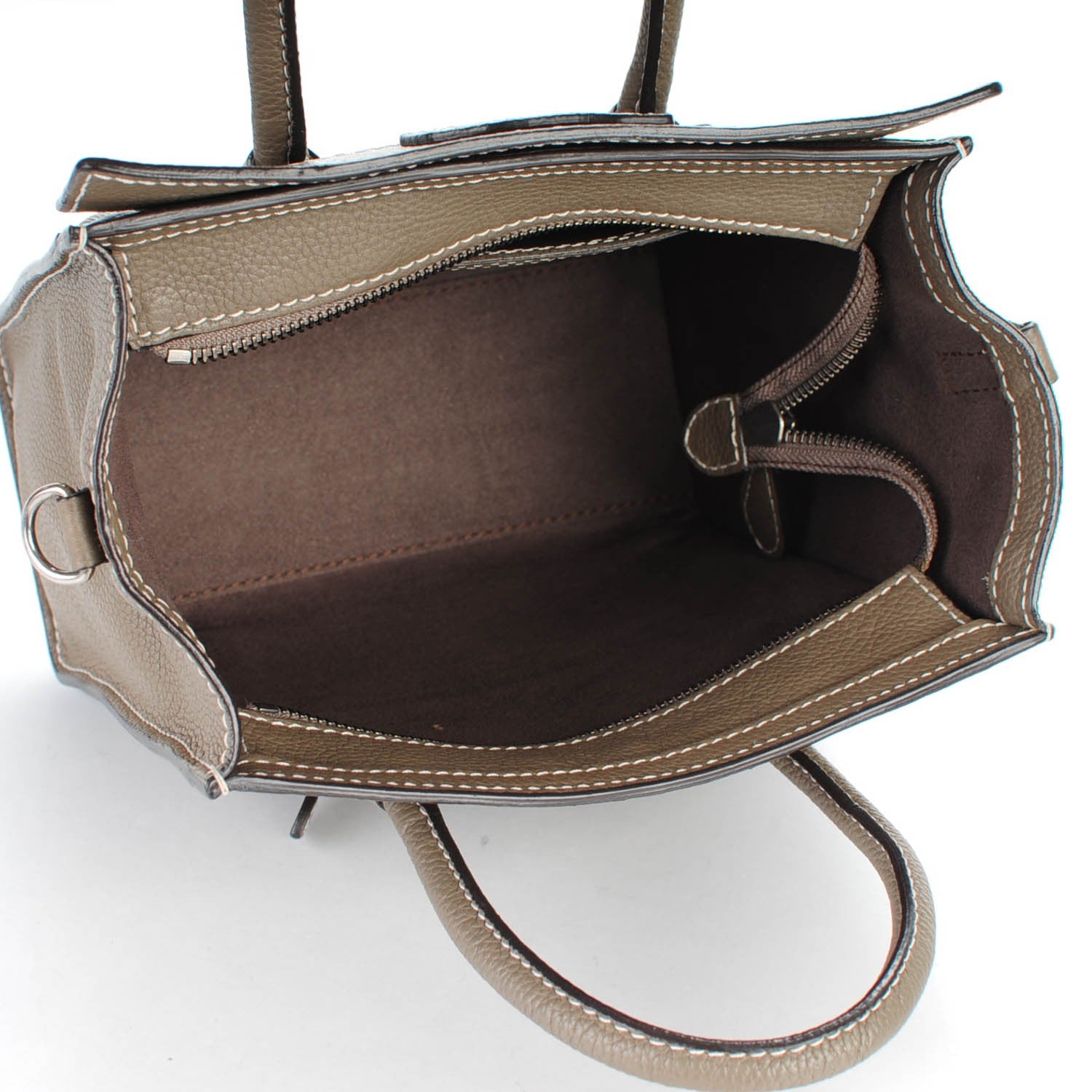 Celine Drummed Calfskin Nano Luggage Souris 5 of 7