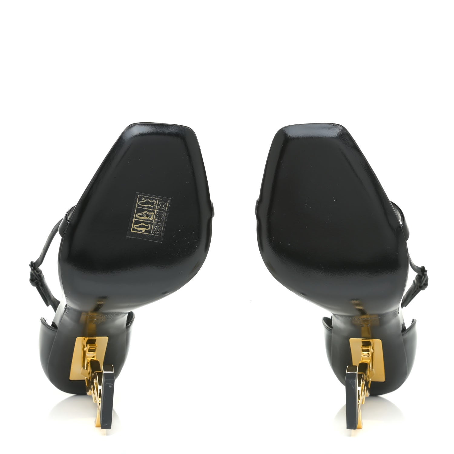 Saint Laurent Patent Calfskin Opyum 110 Sandals 37 Black Gold 5 of 14
