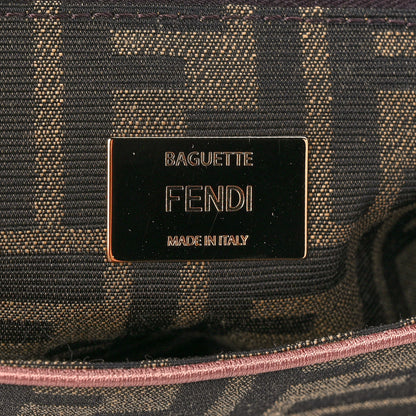 Fendi Fabric Jacquard FF 1974 Paisley Embroidered Baguette Tobacco Moro Rosa Quarzo Multicolor 6 of 13