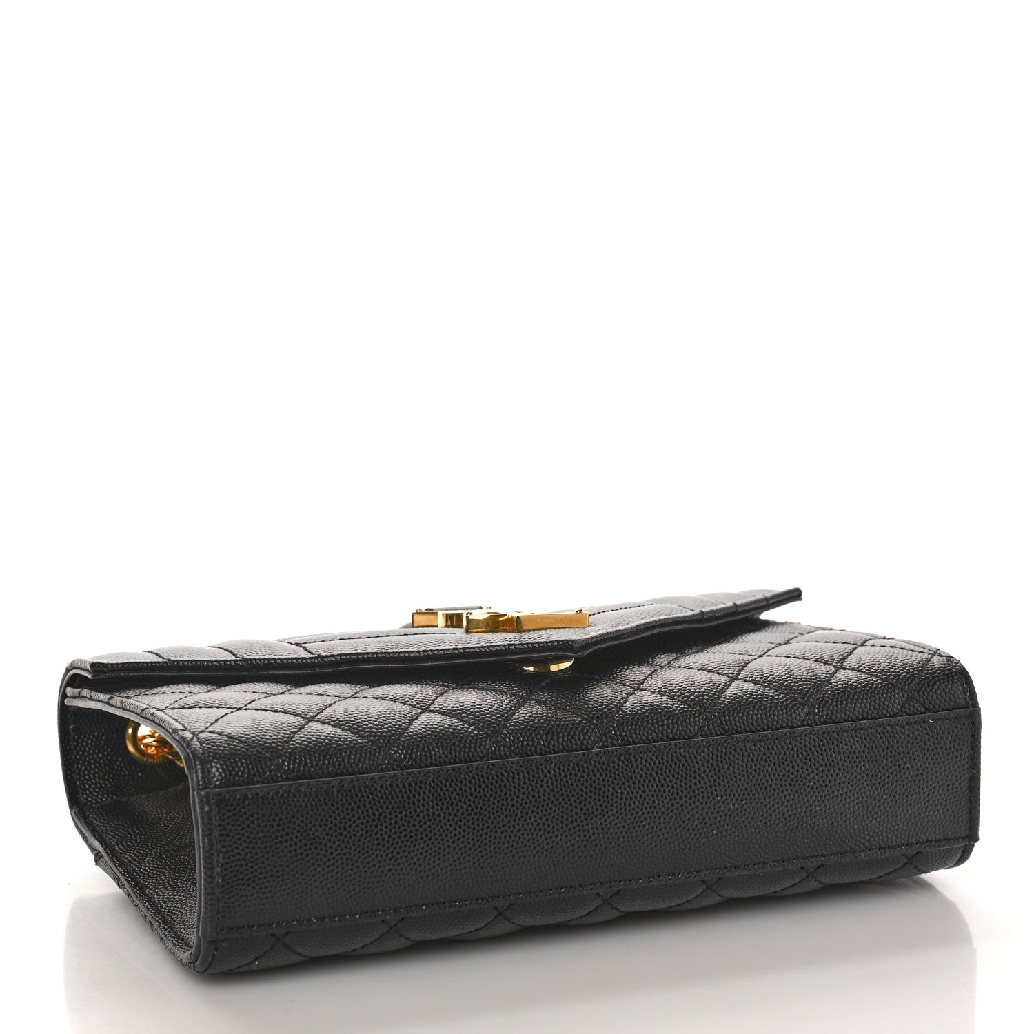Saint Laurent Grain De Poudre Textured Mixed Matelasse Triquilt Small Monogram Satchel Black 4 of 9