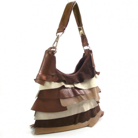 Saint Laurent Leather Suede Saint Tropez Ruffle Bag 3 of 10