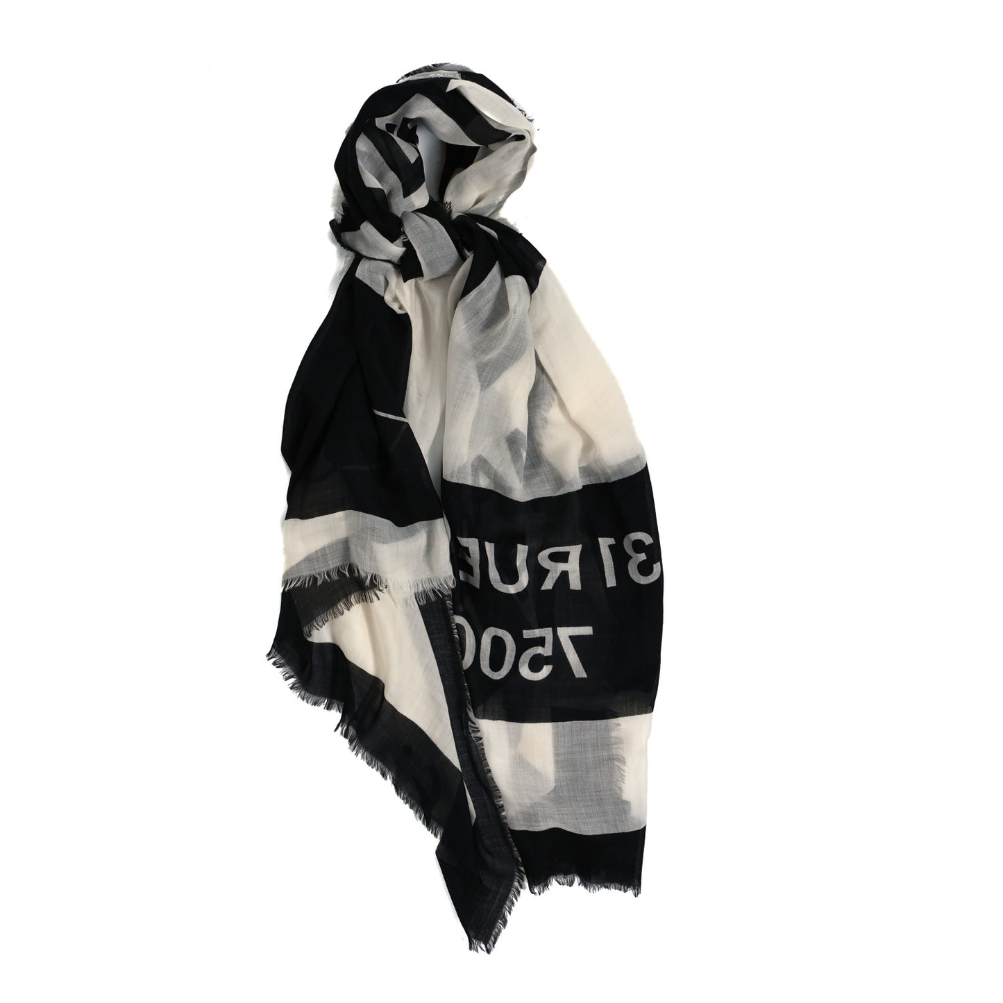 Cashmere CC Rue Cambon Fringe Scarf Black