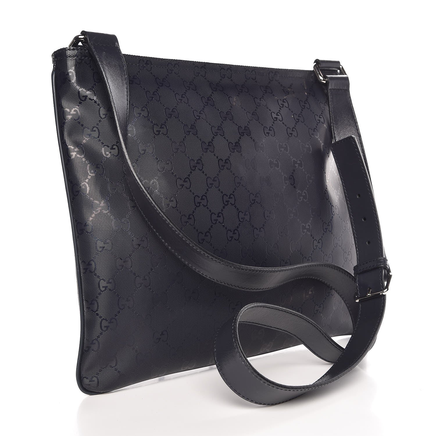 Gucci Imprime Monogram Medium Flat Messenger Bag Navy 3 of 7