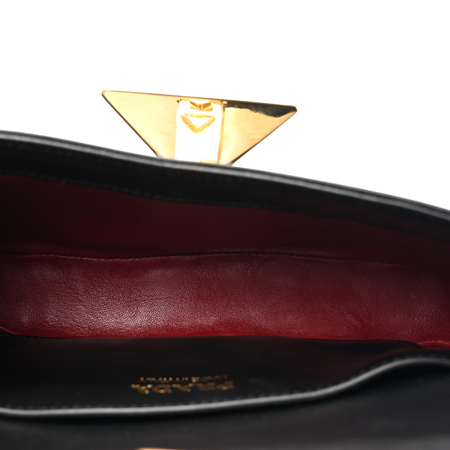 Prada Vernice Metal Triangle Logo Flap Shoulder Bag Black 5 of 9