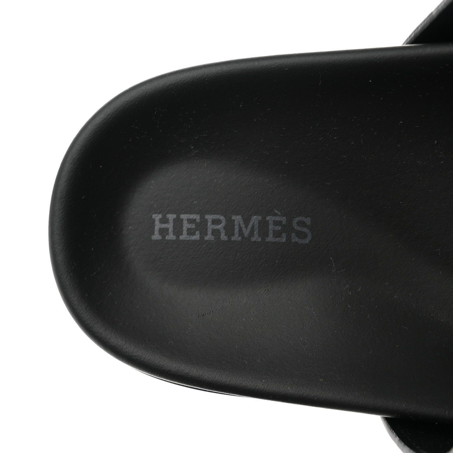 Hermes Calfskin Womens Chypre Sandals 36 Black 7 of 9