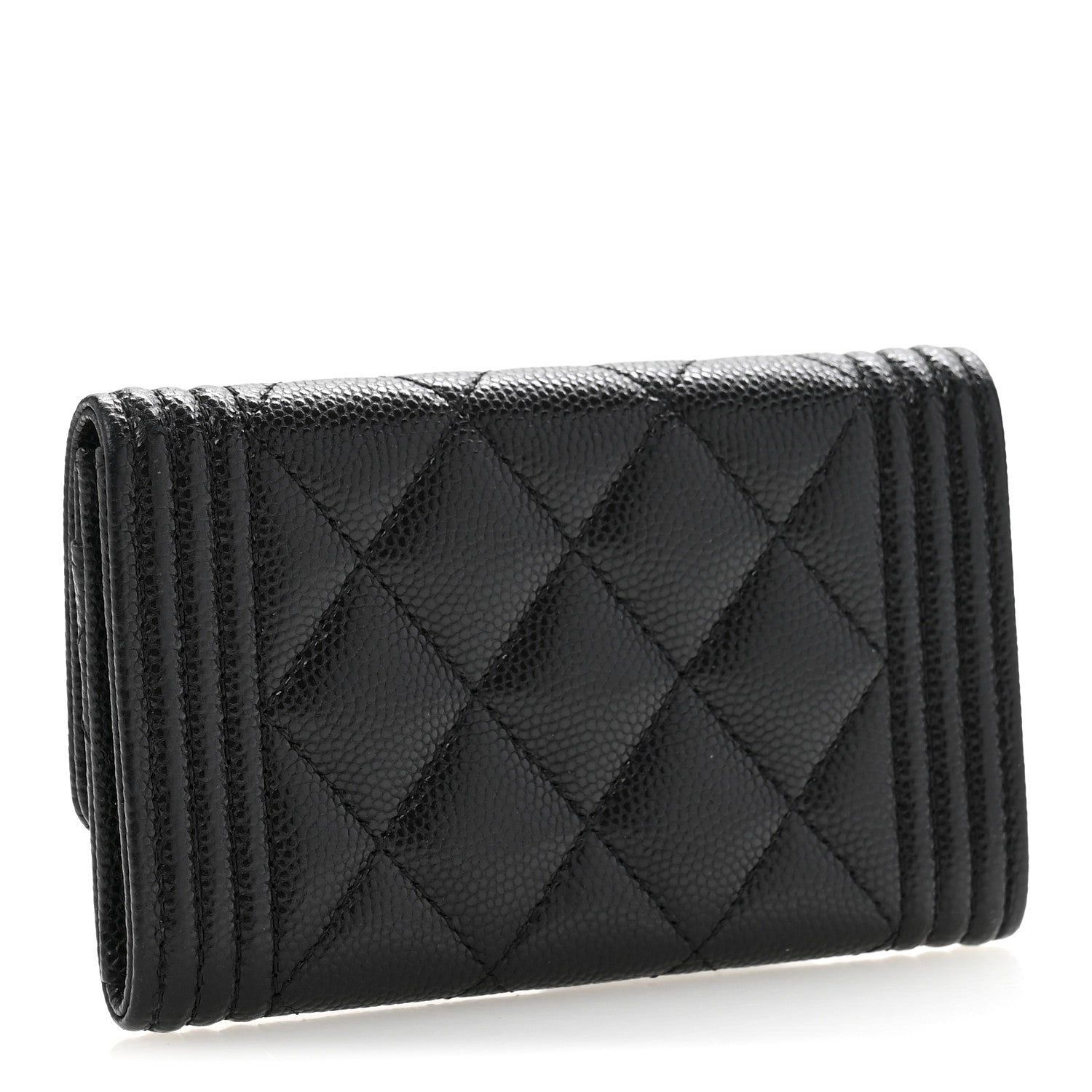 Chanel Caviar Quilted Boy Flap Card Holder Black 3 of 10