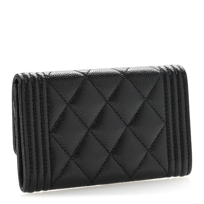 Chanel Caviar Quilted Boy Flap Card Holder Black 3 of 10