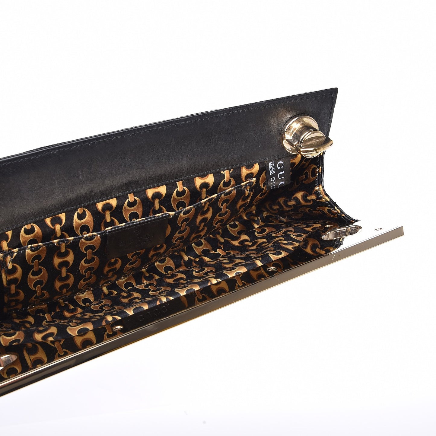 Python Britt Interlocking G Starlight Clutch Black