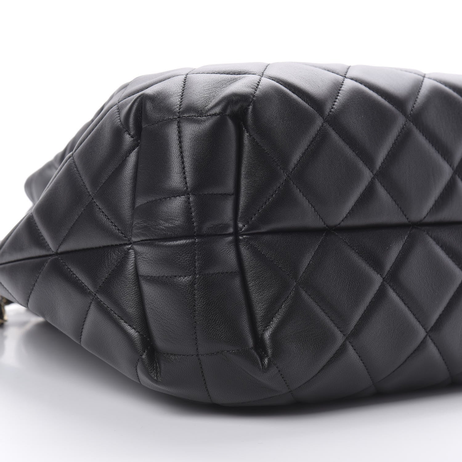Chanel Lambskin Quilted CC Dweller Drawstring Tote Black 9 of 13