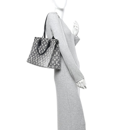 Louis Vuitton Monogram Jacquard Denim Onthego MM Black 2 of 10