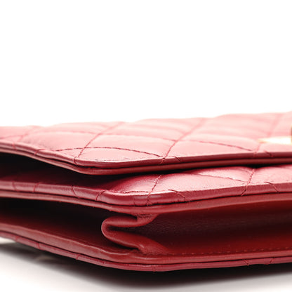 Chanel Aged Calfskin Quilted Reissue Wallet On Chain WOC Red 10 of 11