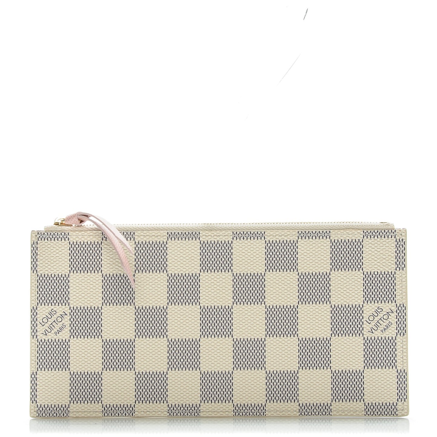 Damier Azur Felicie Chain Wallet Zippered Insert Rose Ballerine