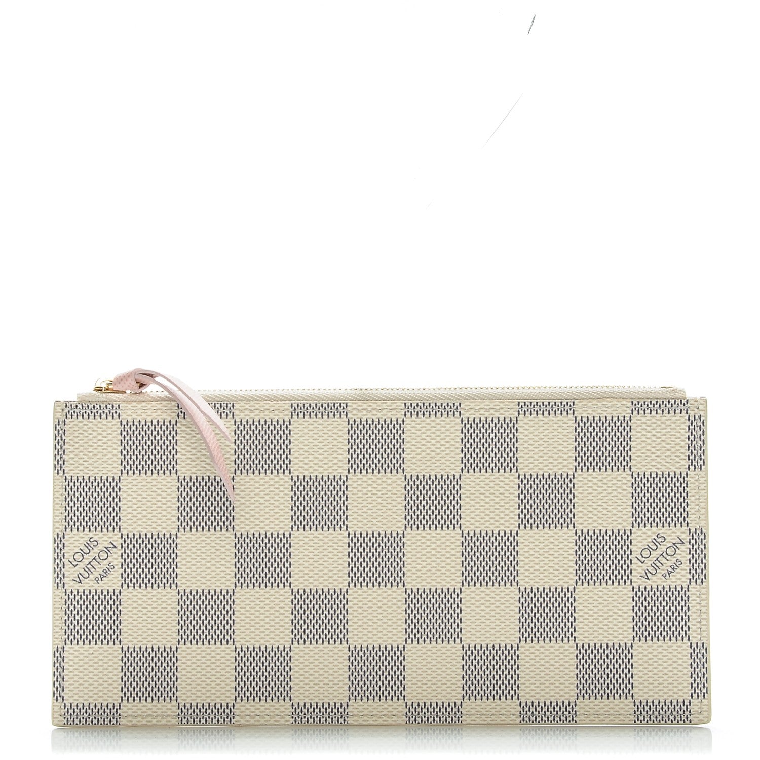 Louis Vuitton Damier Azur Felicie Chain Wallet Zippered Insert Rose Ballerine 1 of 5
