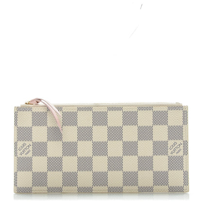 Louis Vuitton Damier Azur Felicie Chain Wallet Zippered Insert Rose Ballerine 1 of 5