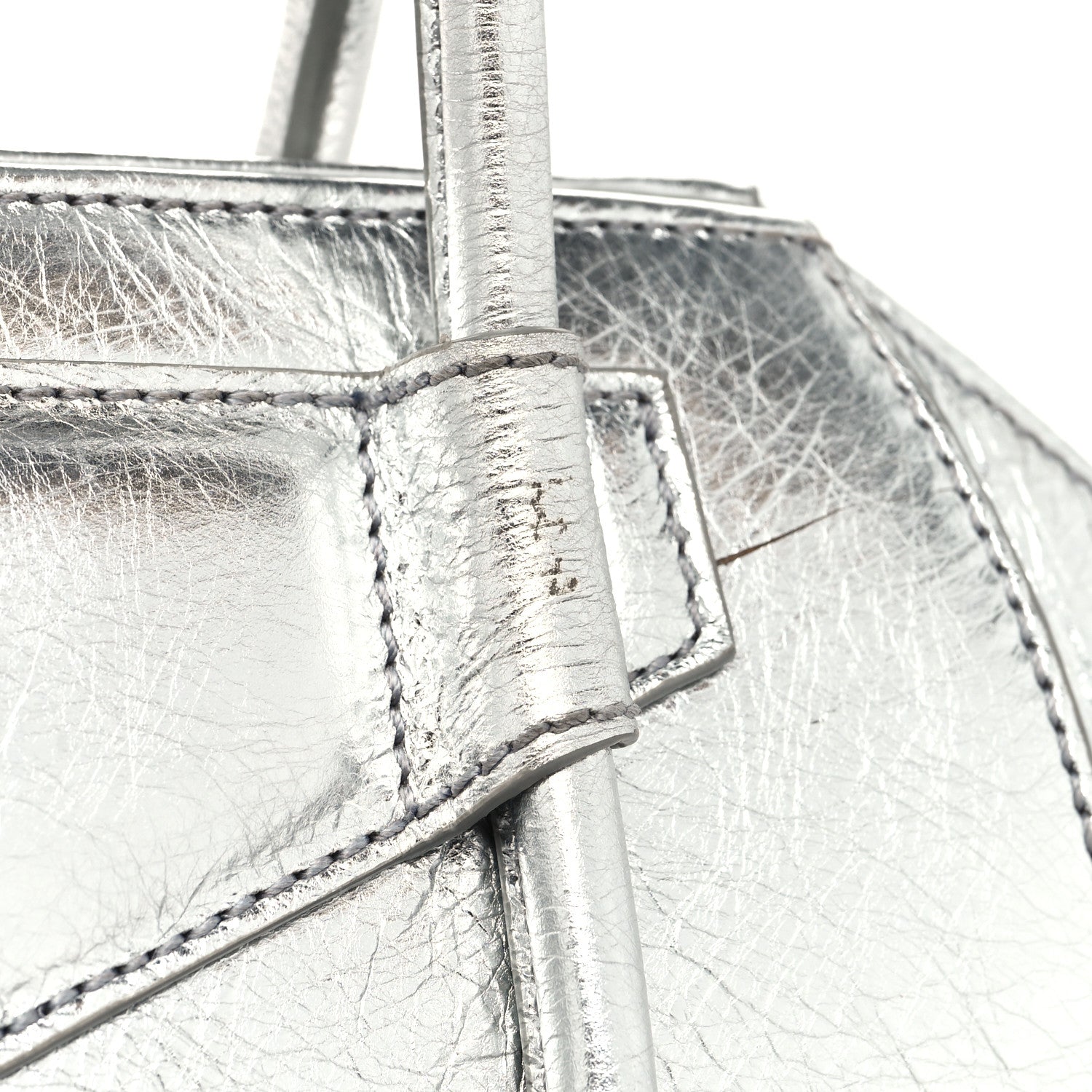 Givenchy Metallic Lambskin Mini Lock Antigona Shoulder Bag Silver Grey 12 of 12