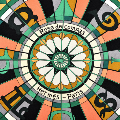 Hermes Silk Rose de Compas Scarf 70 2 of 3