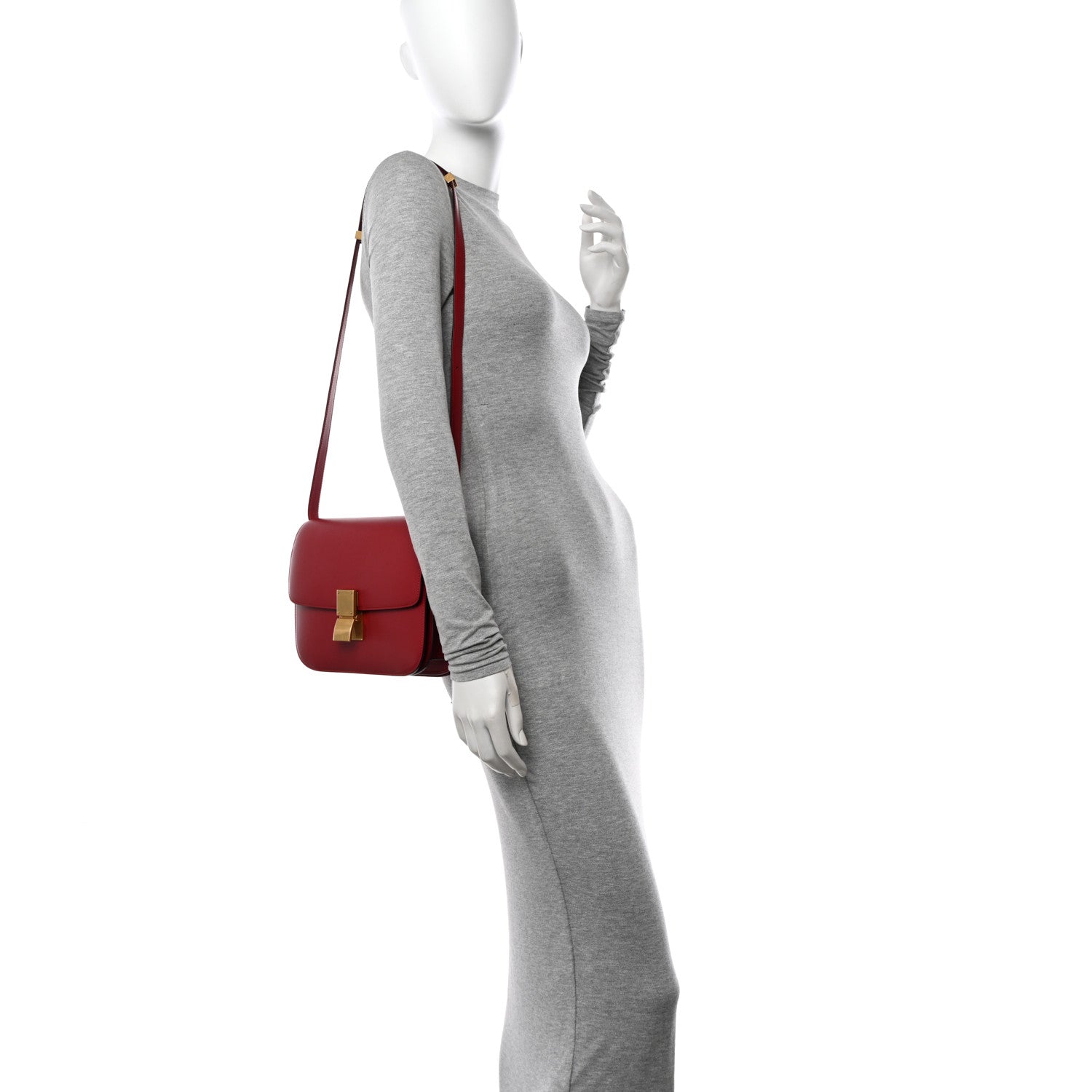 Celine Box Calfskin Medium Classic Box Flap Bag Red 3 of 10