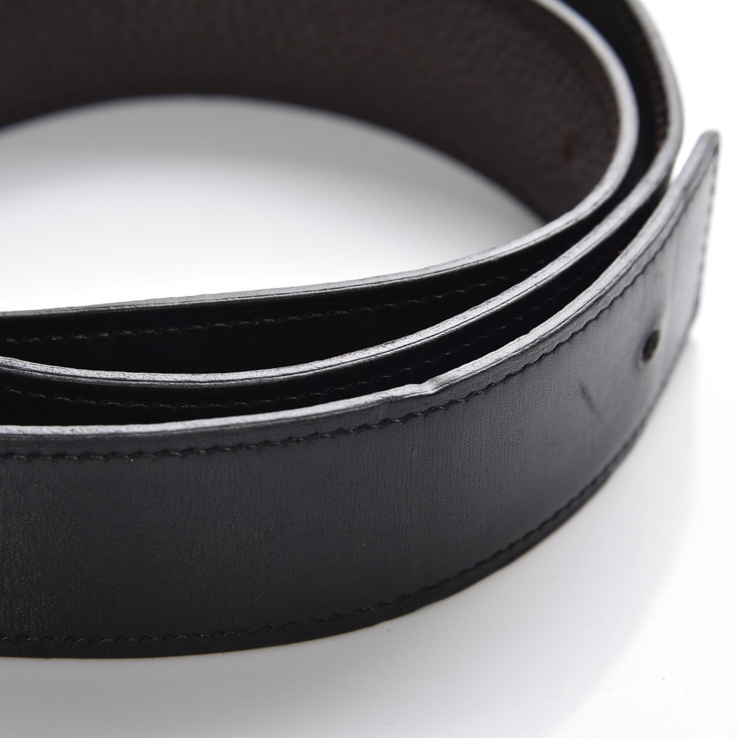 Hermes Box Togo 32mm Belt Strap 80 Black Chocolate 3 of 10