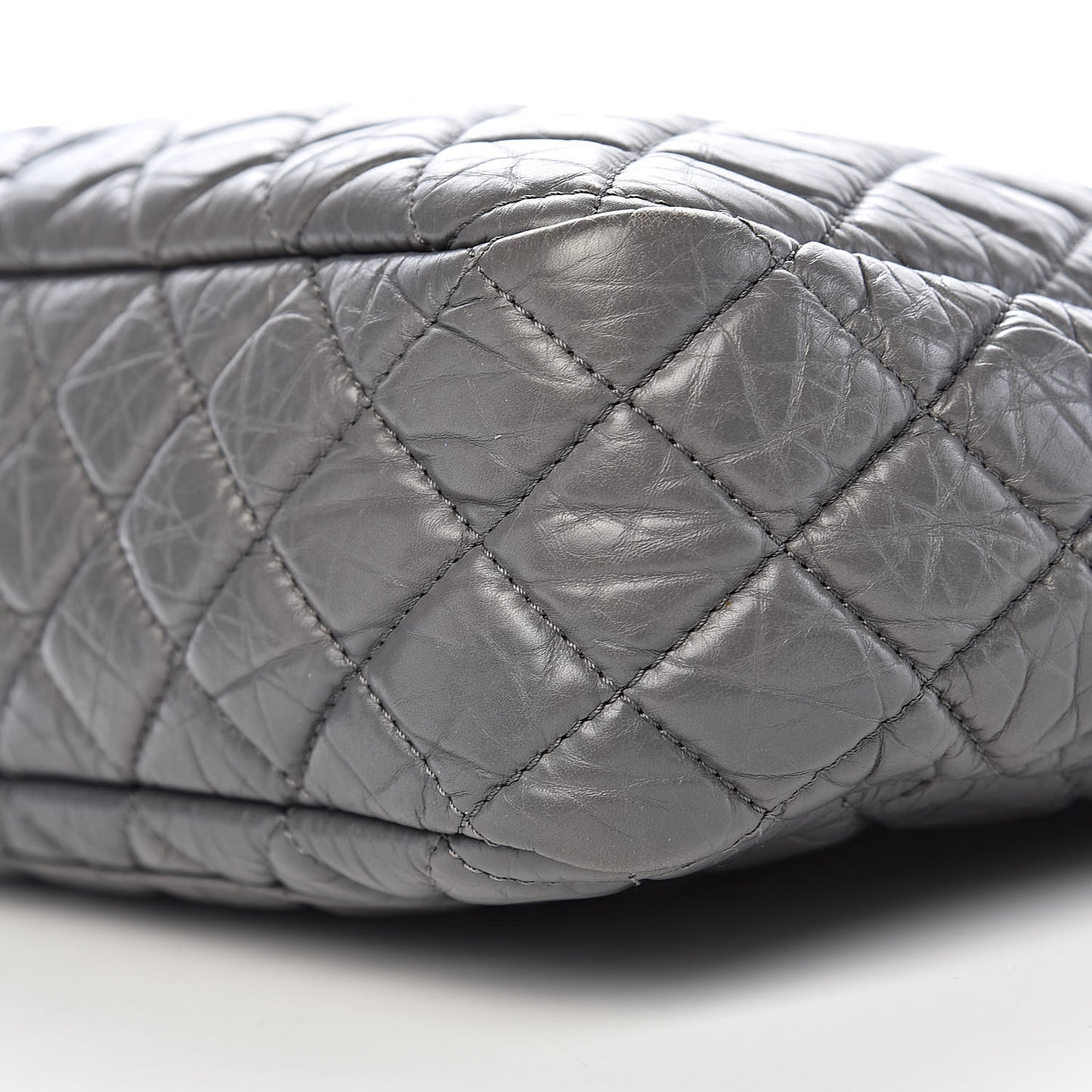 Aged Calfskin Quilted Large Reissue Camera Case Grey