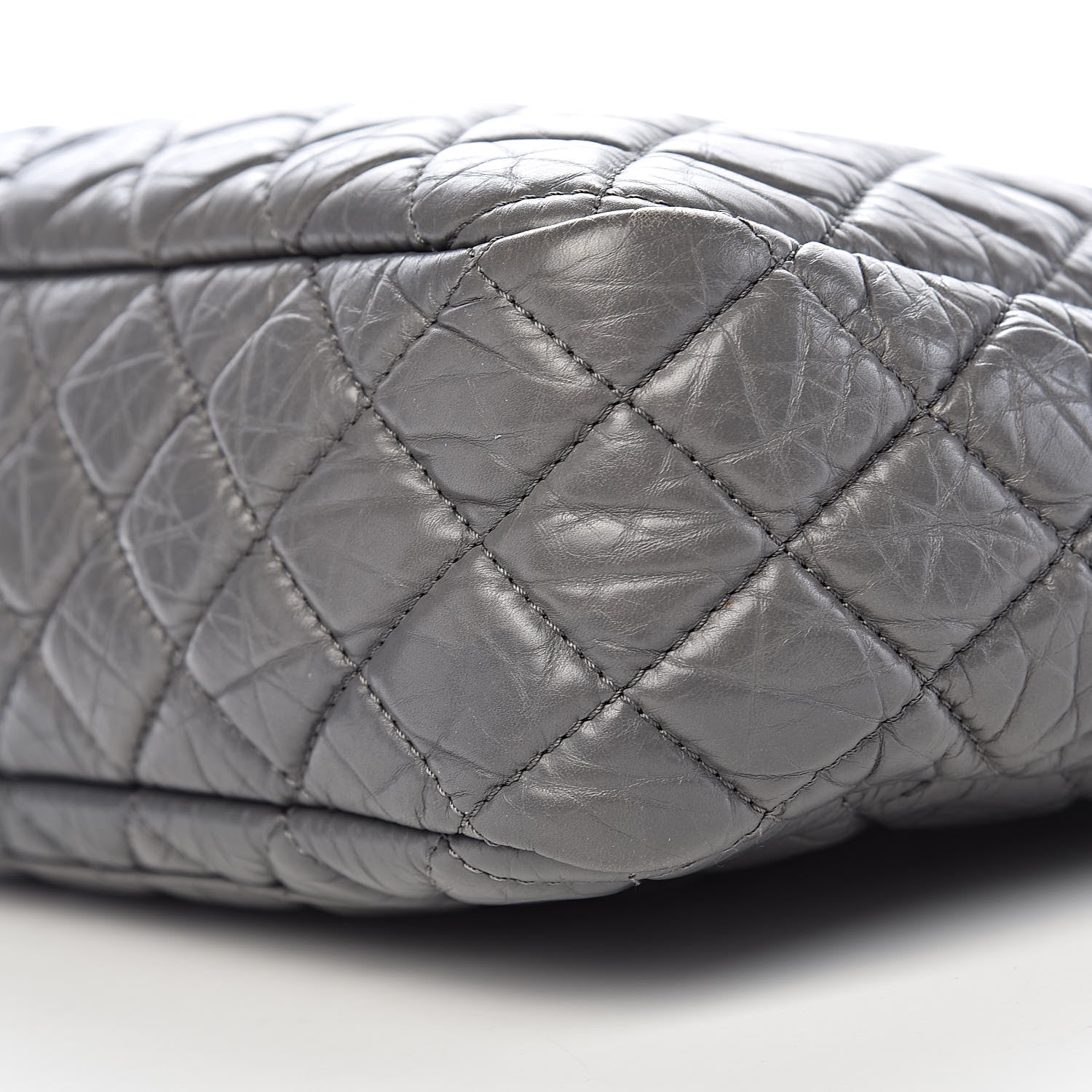 Chanel Aged Calfskin Quilted Large Reissue Camera Case Grey 13 of 14