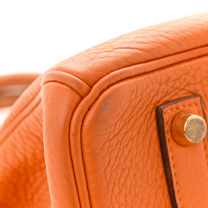 Hermes Taurillon Clemence Birkin 35 Orange 13 of 15