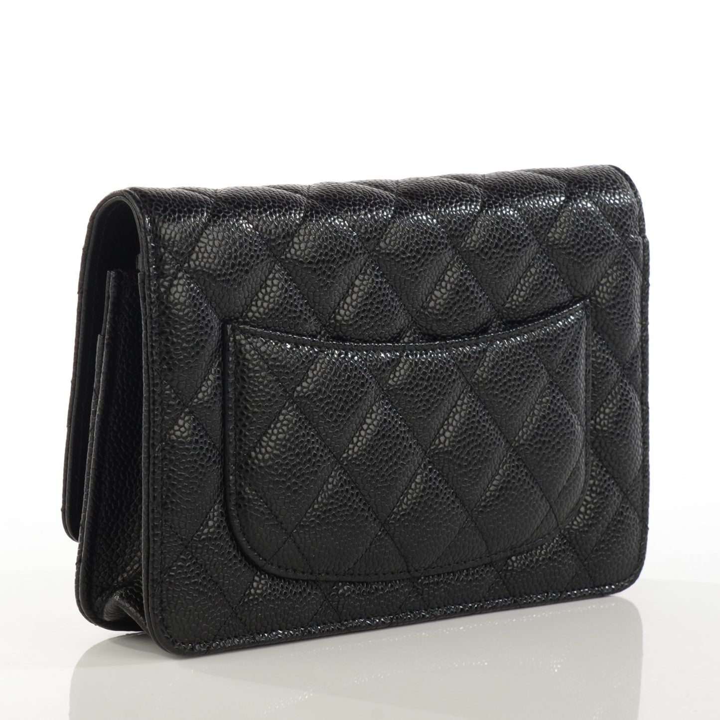 Caviar Quilted Wallet On Chain WOC Black