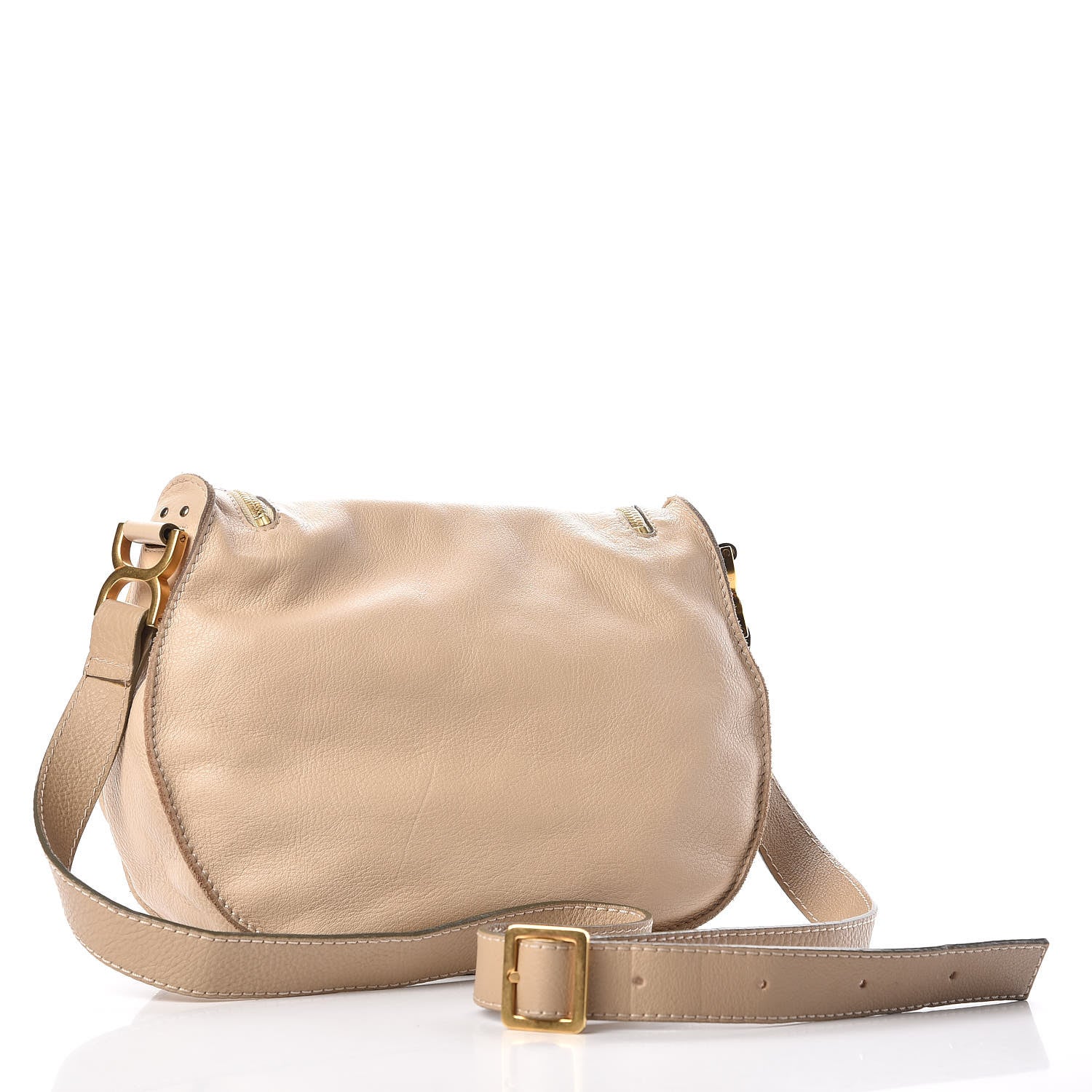 Chloe Calfskin Medium Marcie Round Zip Crossbody Bag Angora Beige 3 of 23