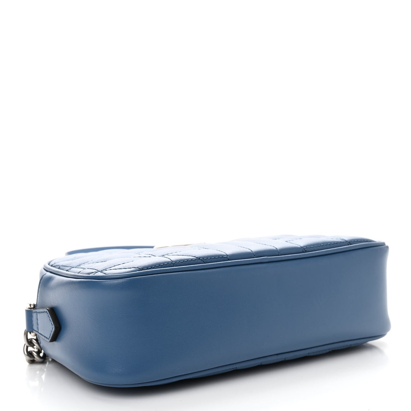 Calfskin Matelasse Aria Small GG Marmont Chain Shoulder Bag Clear Blue
