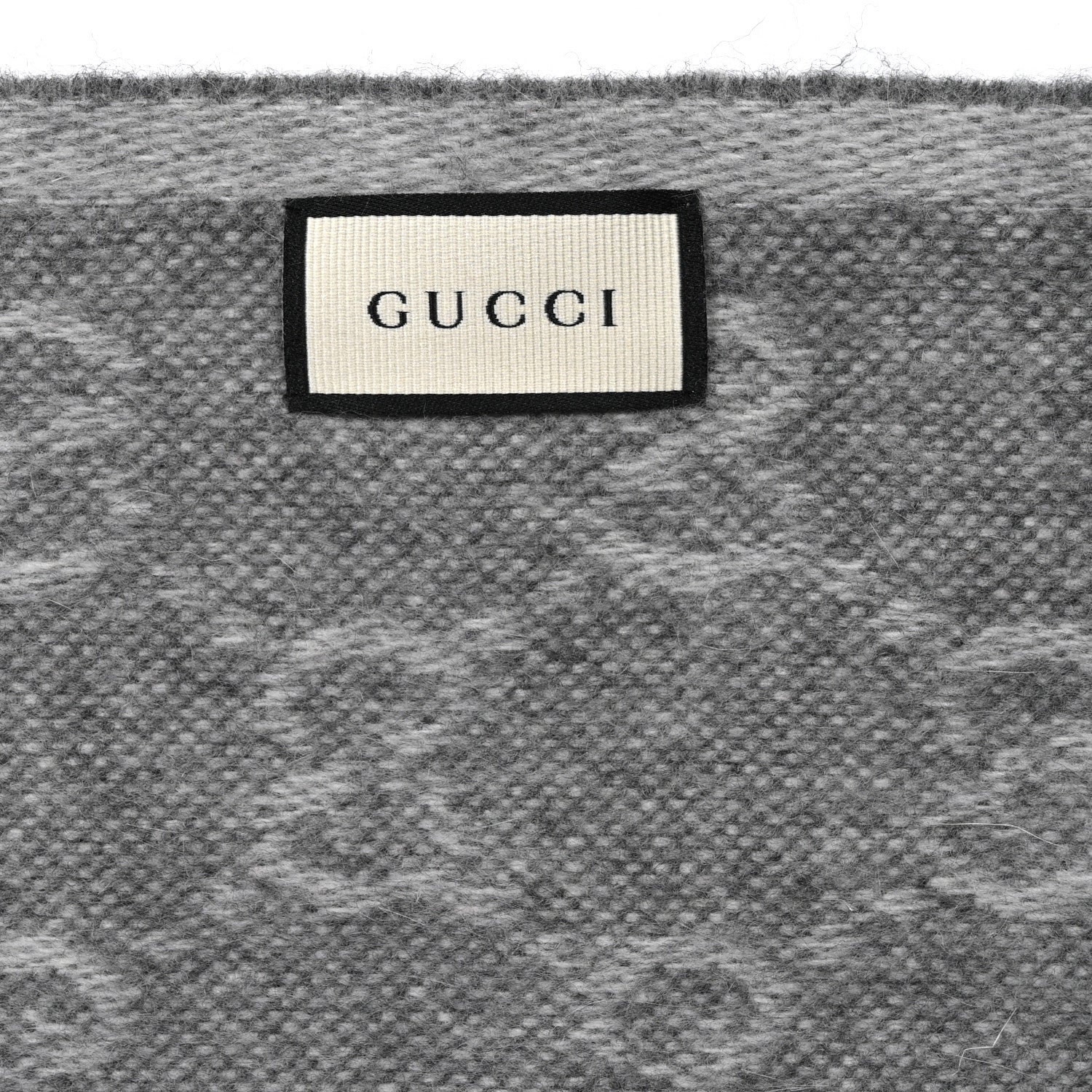 Gucci Wool Angora Monogram Web New Nikky Scarf Zinc Blue 3 of 4