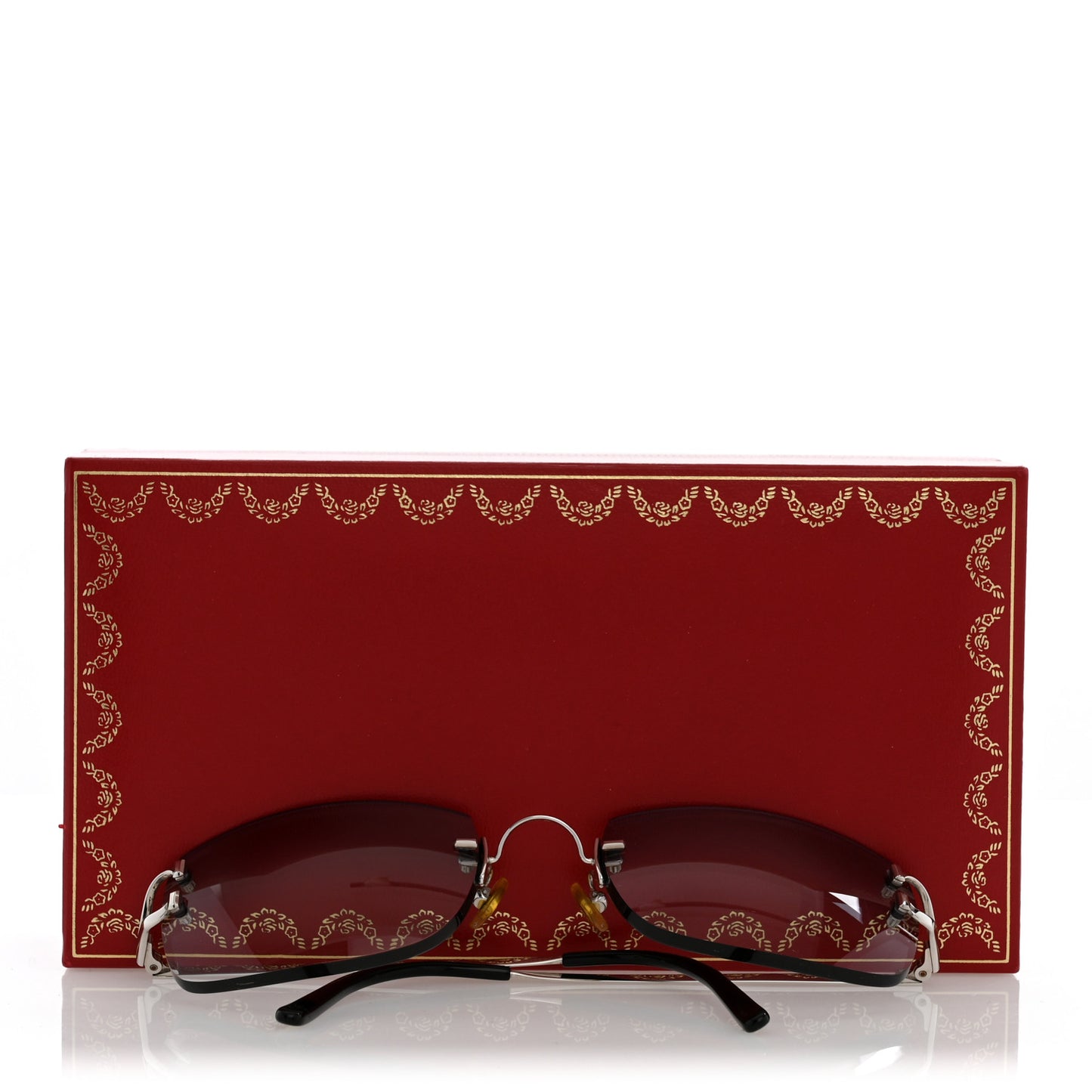 Metal Rimless C Decor Sunglasses Grey