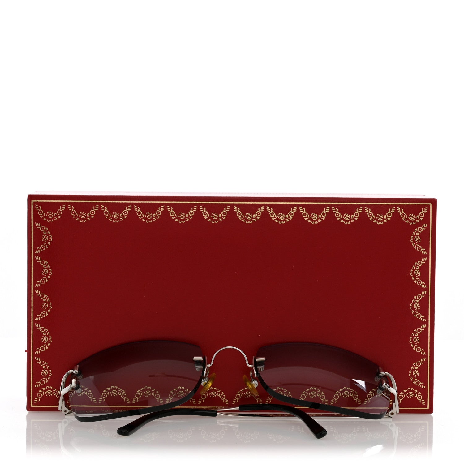 Cartier Metal Rimless C Decor Sunglasses Grey 7 of 7