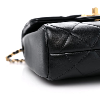 Chanel Lambskin Pearl Quilted Side Packs Black 9 of 12