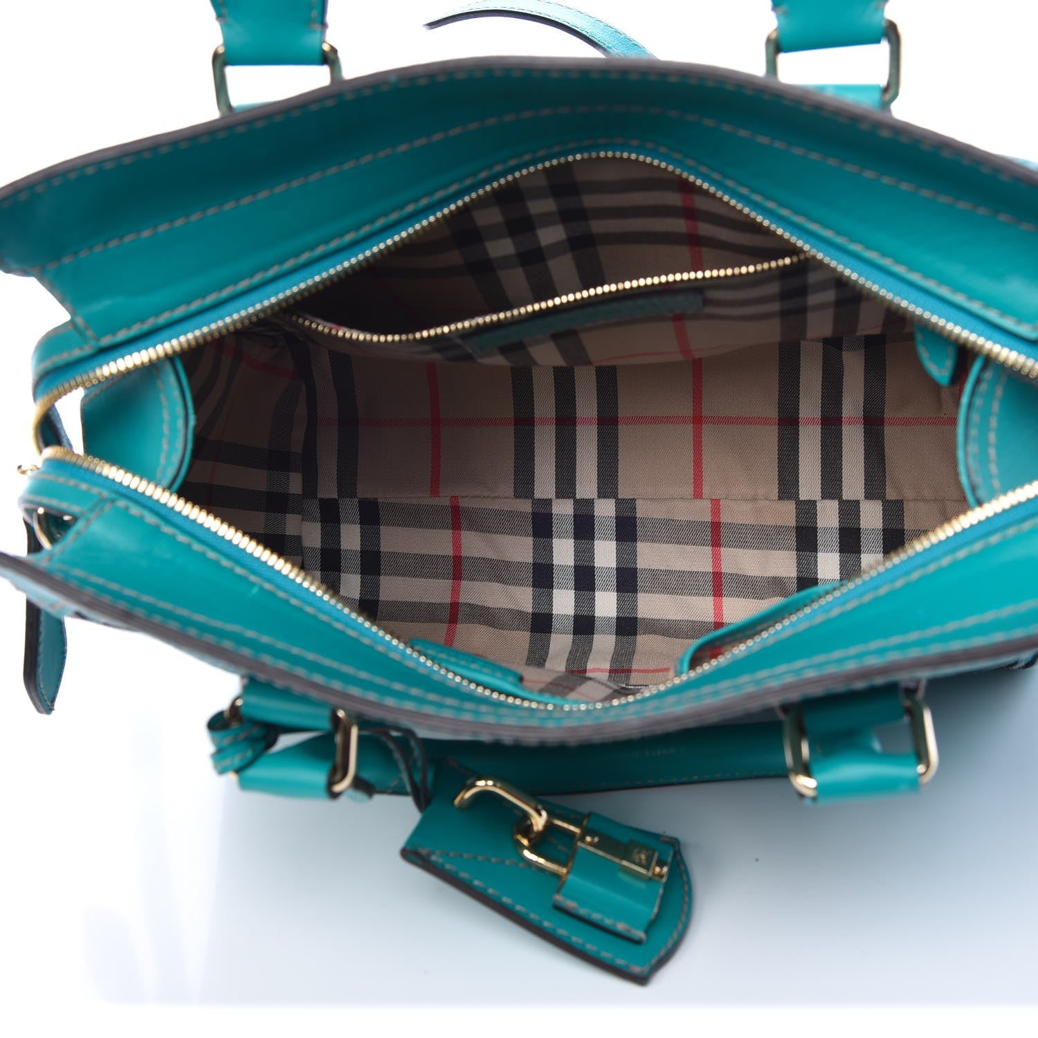 Burberry Pebbled Calfskin Small Honeywood Tote Kingfisher 6 of 14