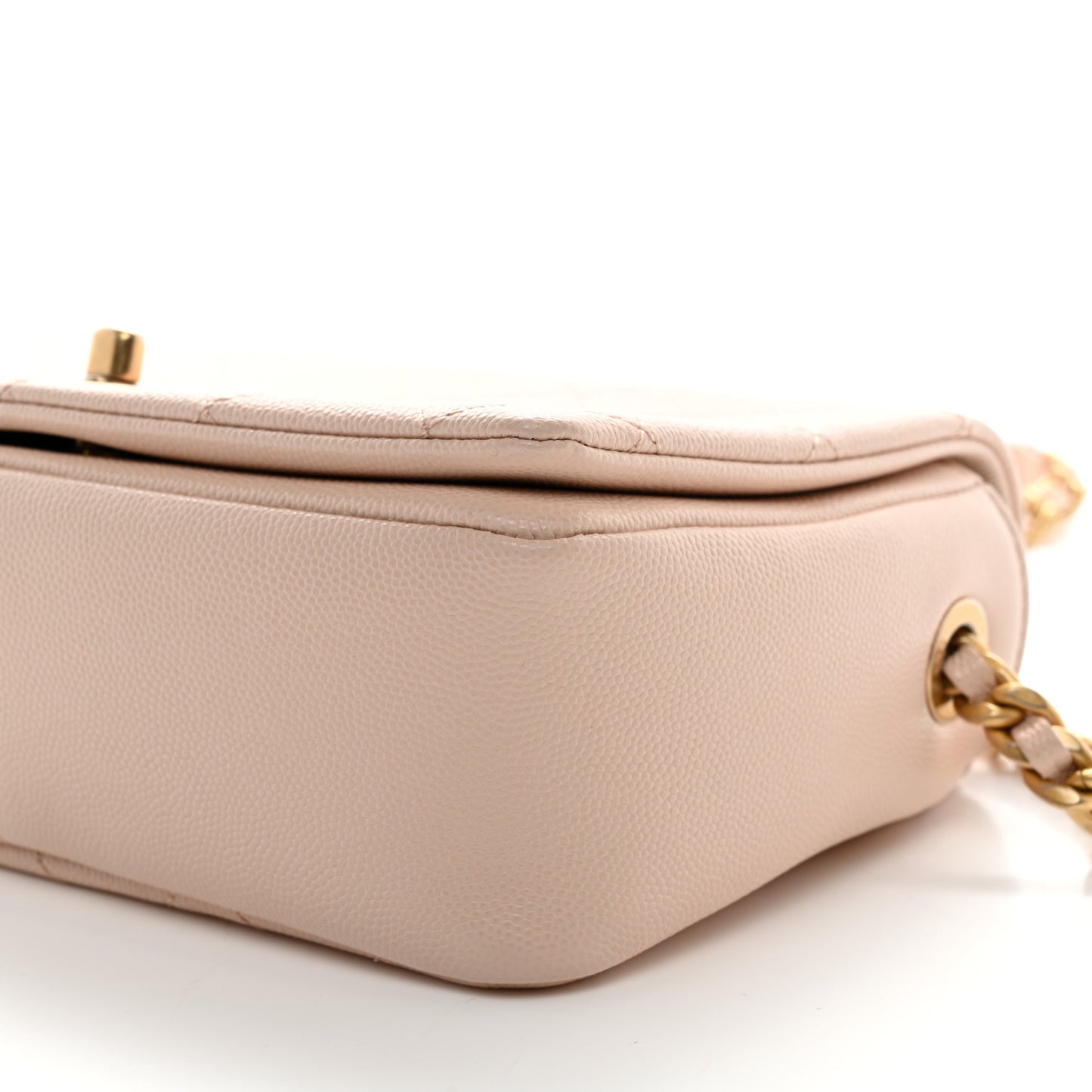 Caviar Quilted Small Fashion Therapy Flap Bag Beige
