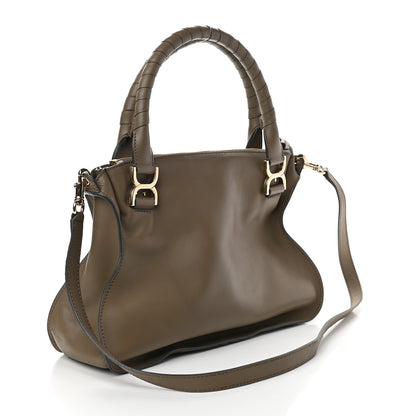 Chloe Calfskin Medium Marcie Metal Bar Trim Satchel Beige 2 of 10