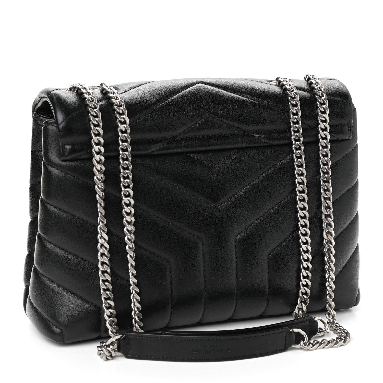 Saint Laurent Calfskin Y Quilted Monogram Small Loulou Chain Satchel Black 3 of 10