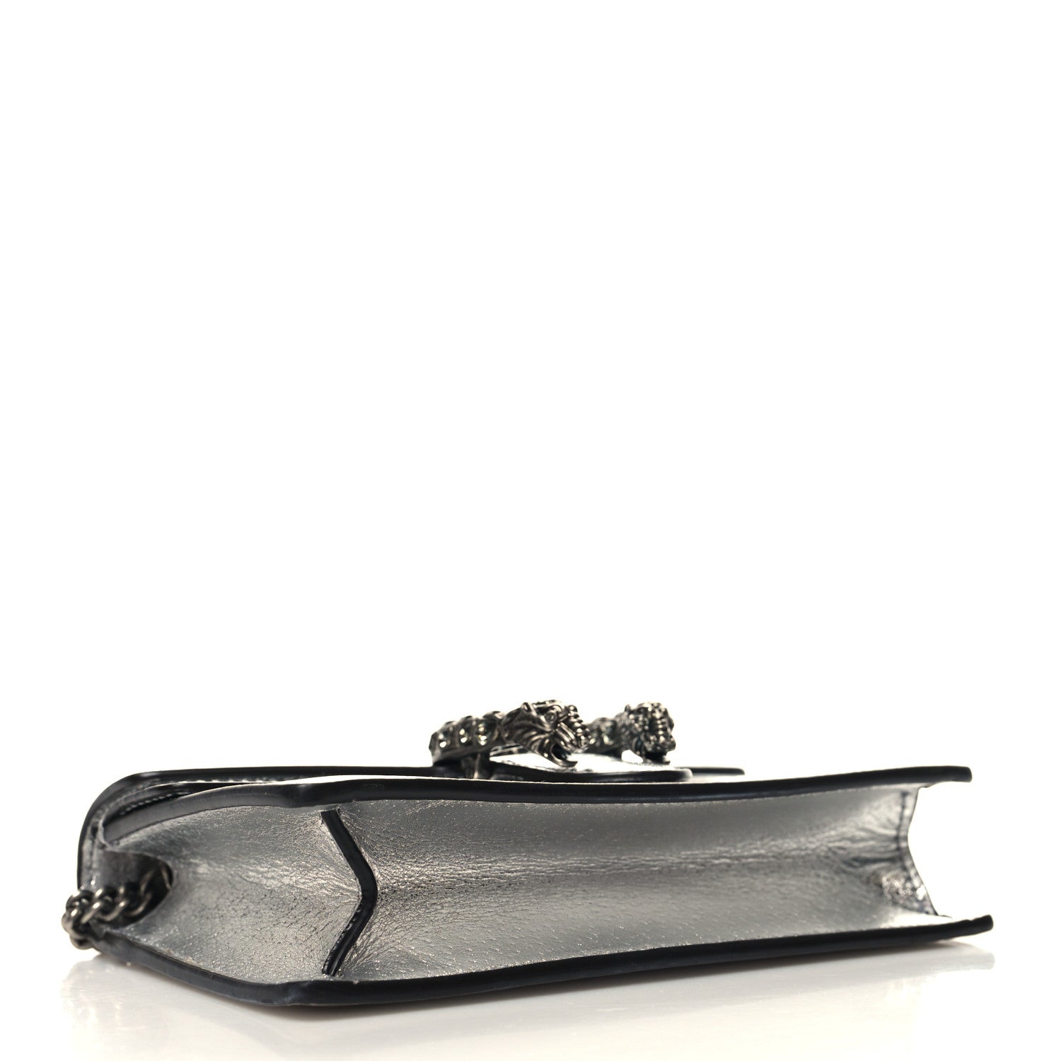 Gucci Metallic Calfskin Super Mini Dionysus Shoulder Bag Silver 4 of 9