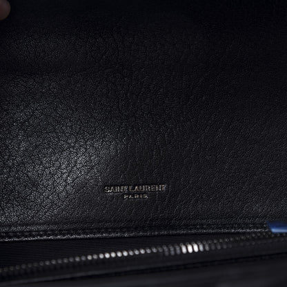 Saint Laurent Sheepskin Matelasse Chevron Monogram Large College Satchel Black 6 of 8