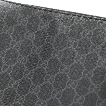 Gucci GG Supreme Monogram Web Small Flat Messenger Bag Black Grey 11 of 12