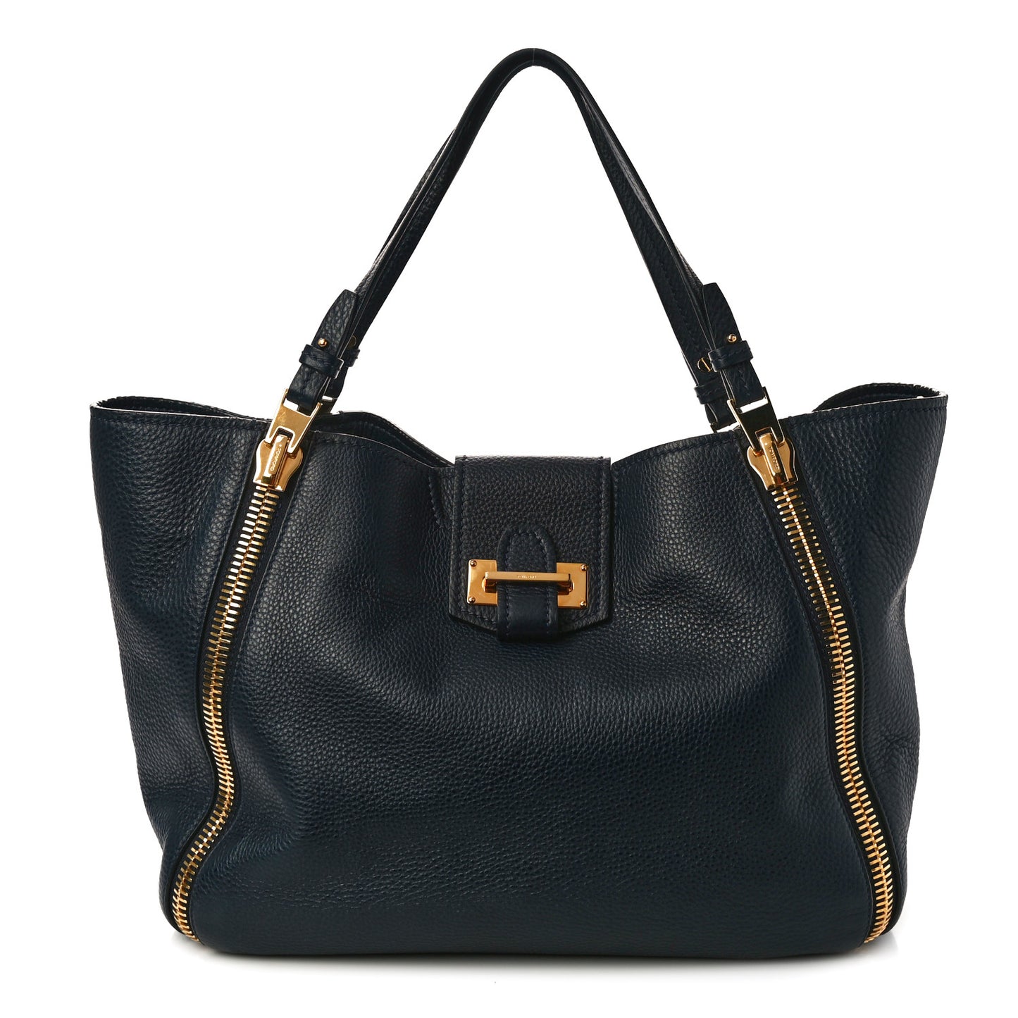 Grained Calfskin Sedgwick Medium Zipper Tote Sapphire Blue