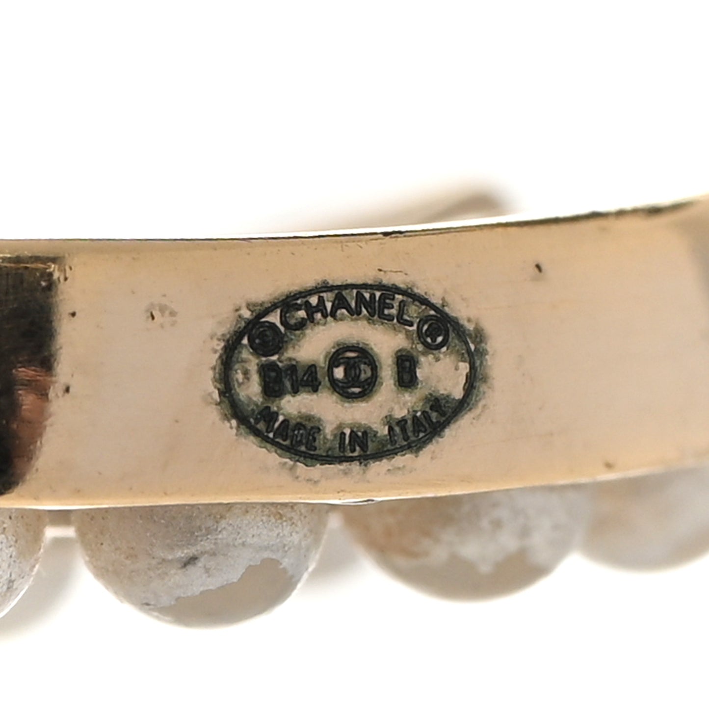 Pearl Crystal CC Earrings Gold