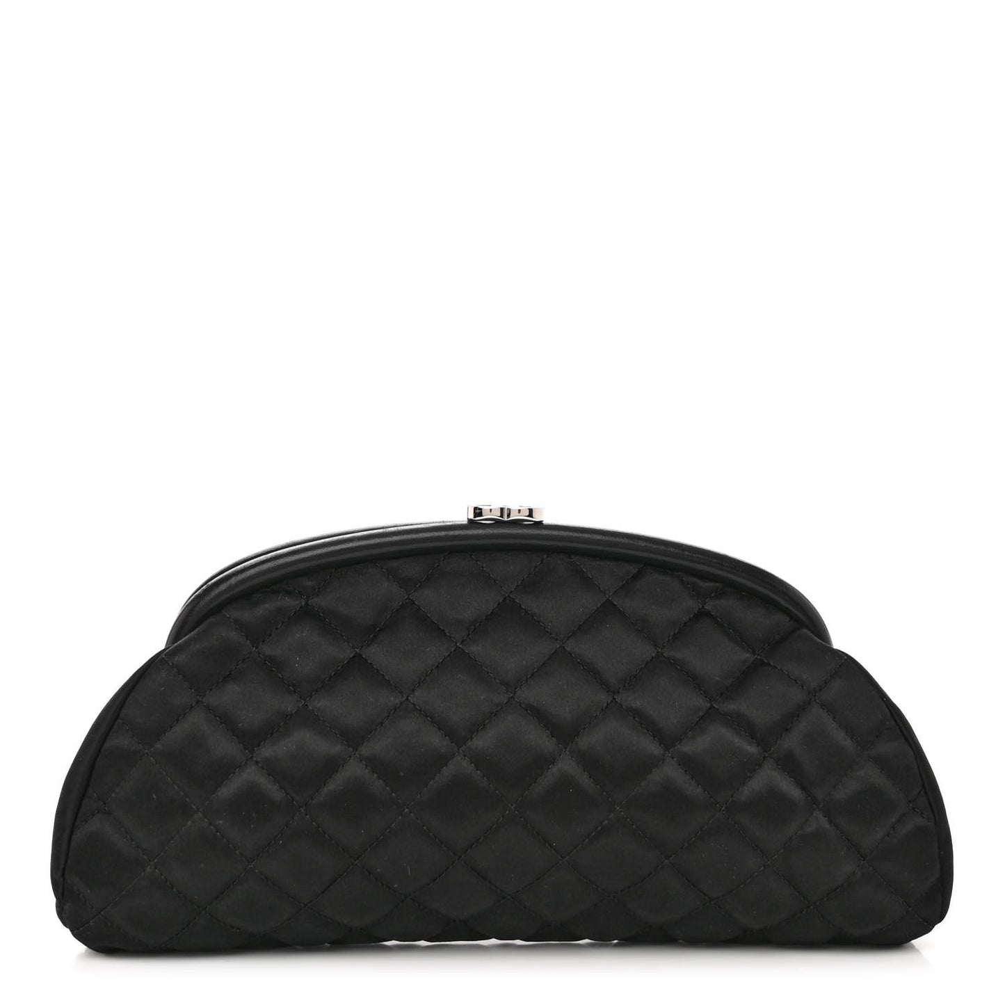 Satin Quilted Timeless Clutch Black