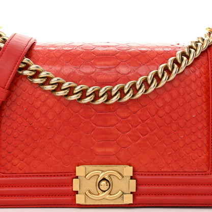 Chanel Snakeskin Medium Boy Flap Red 8 of 15