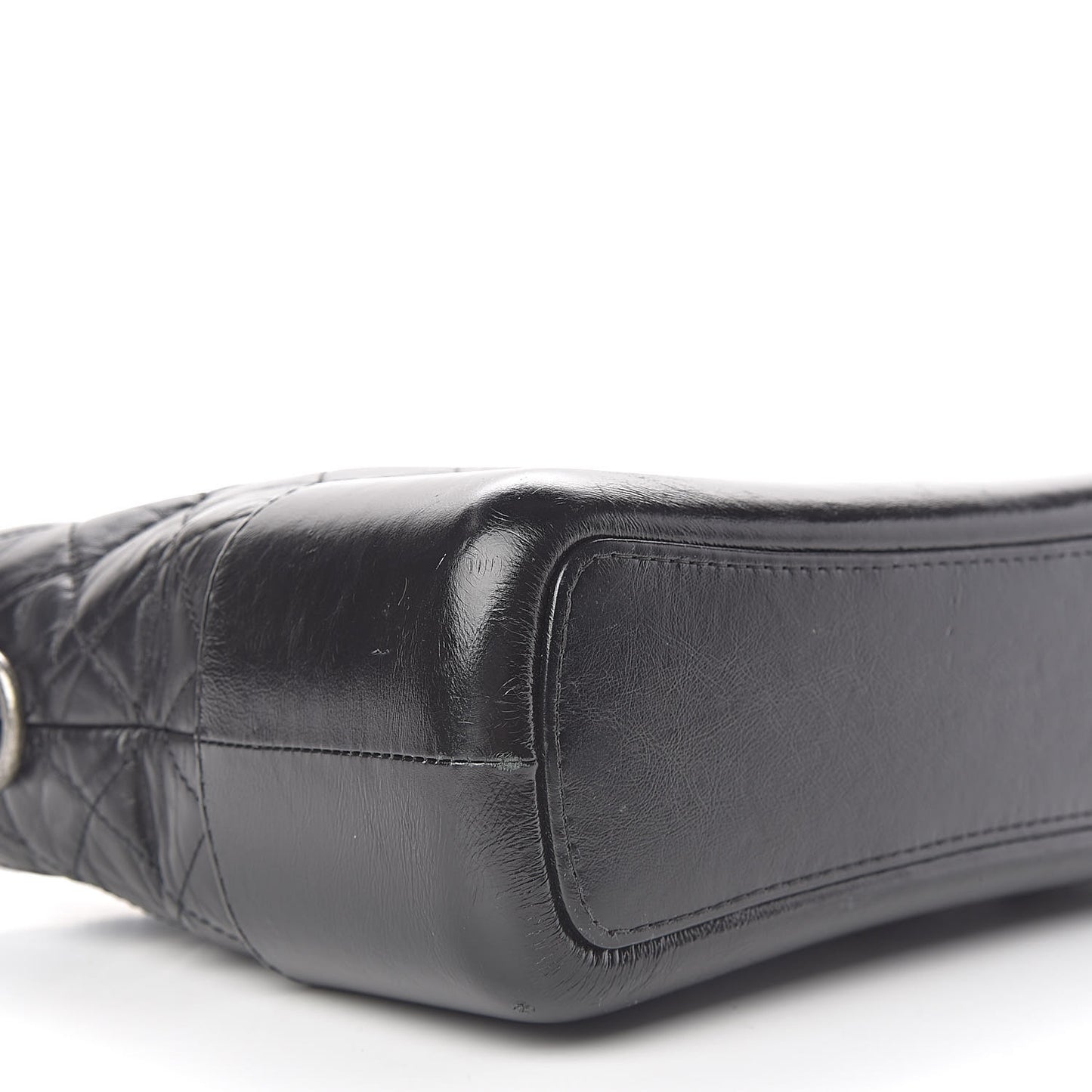 Aged Calfskin Quilted Medium Gabrielle Hobo Black