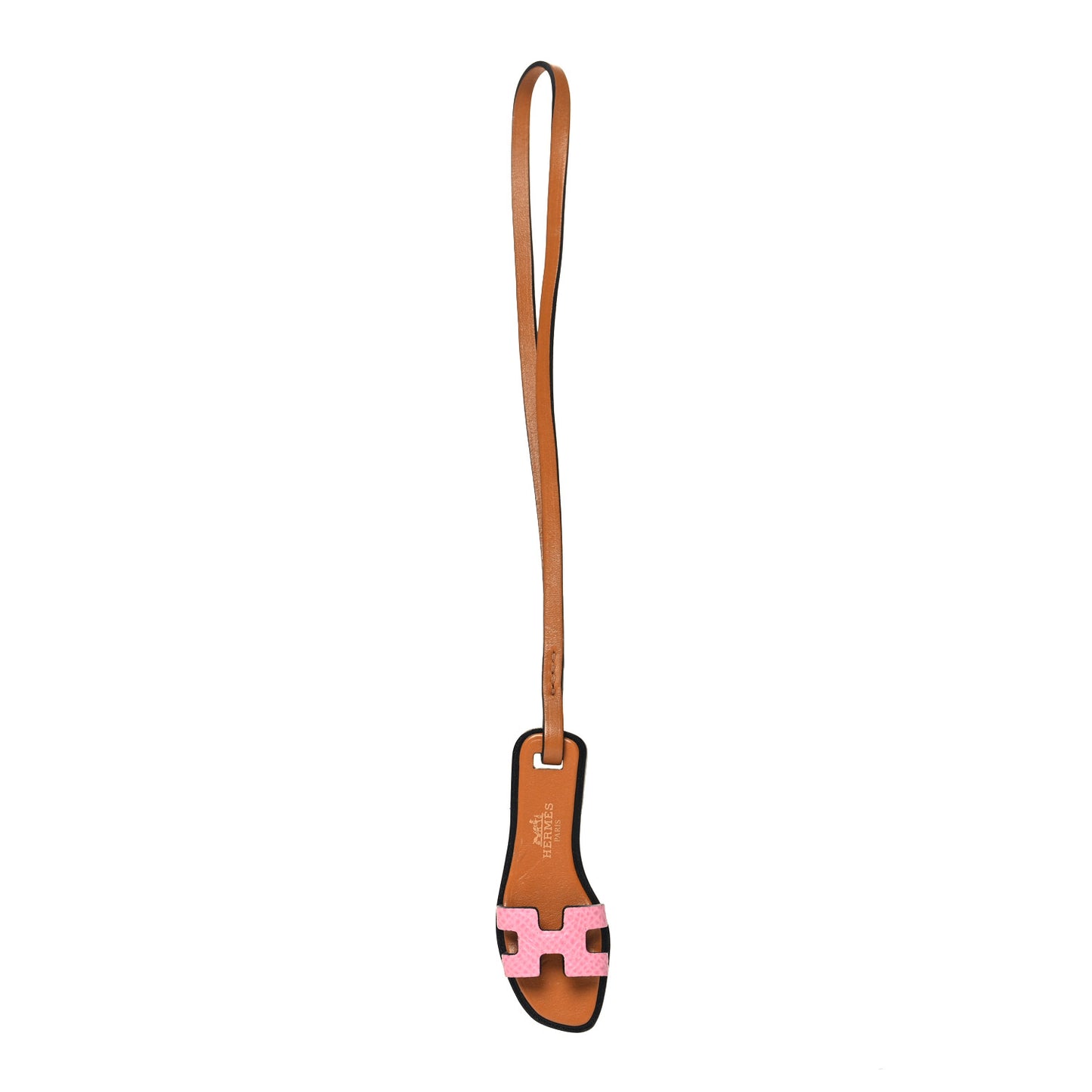 Epsom Butler Calfskin Hunter Oran Nano Bag Charm Rose Confetti Sable