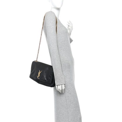 Saint Laurent Smooth Calfskin Suede Medium Reversible Monogram Kate Satchel Black 2 of 10