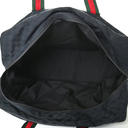 Gucci GG Monogram Web Large Collapsible Carry On Duffle Bag Black 7 of 8
