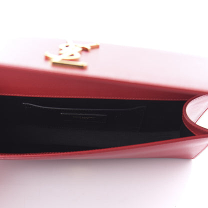 Saint Laurent Grain De Poudre Classic Monogram Cassandre Clutch New Red 5 of 9