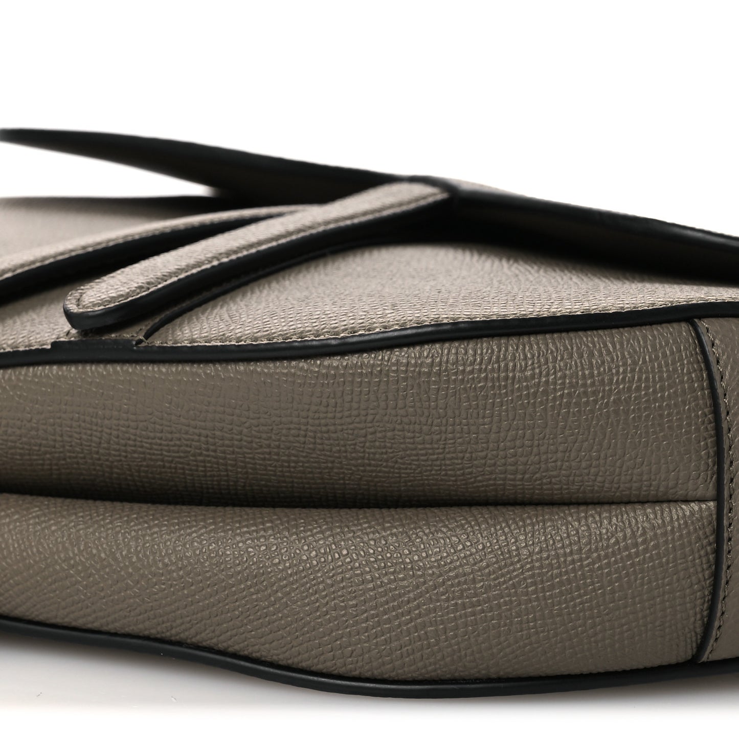 Grained Calfskin Saddle Bag With Strap Clay Green